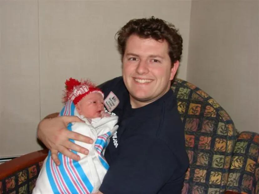 El marido de Shannon y su beba. Fuente: Shannon Dingle