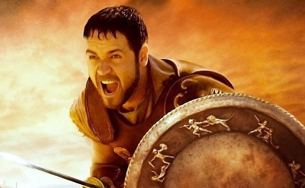 Russel Crowe en Gladiador. Foto: Twitter @lacosacine