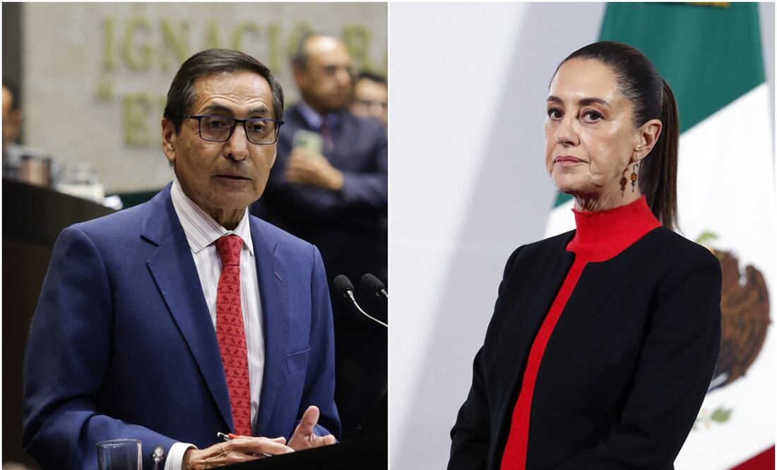 Claudia Sheinbaum en su conferencia mañanera de este jueves 9 de enero en Palacio Nacional. Foto: Carlos Mejía y EFE