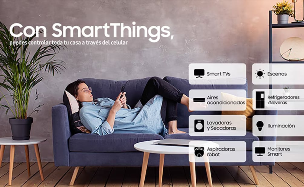 Con SmartThings de Samsung puedes controlar tus dispositivos desde el celular o vía remota. Foto: Samsung
