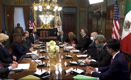 Llega AMLO a la Casa Blanca para encuentros con Biden y Kamala Harris