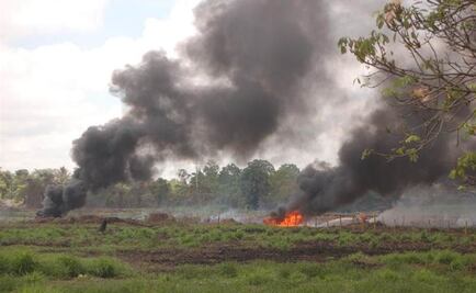 Reportan incendio en toma clandestina en Veracruz