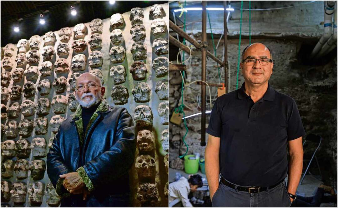 Eduardo Matos Moctezuma y Leonardo López Luján. Fotos: Archivo EL UNIVERSAL