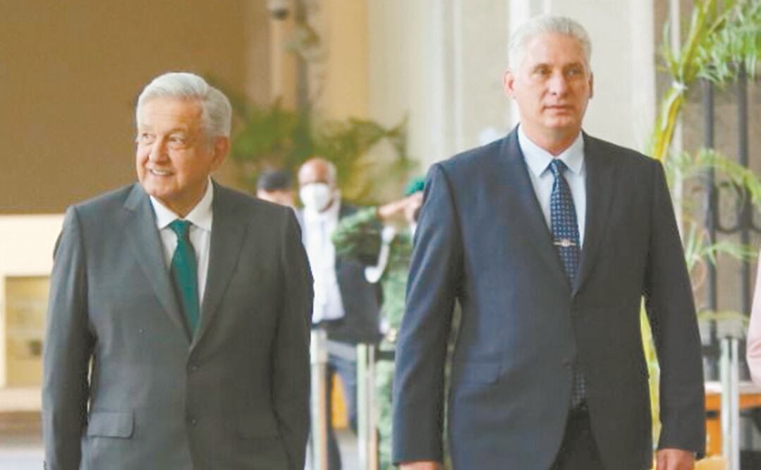 El presidente Andrés Manuel López Obrador y su homólogo de Cuba, Miguel Díaz-Canel. Foto: PRESIDENCIA