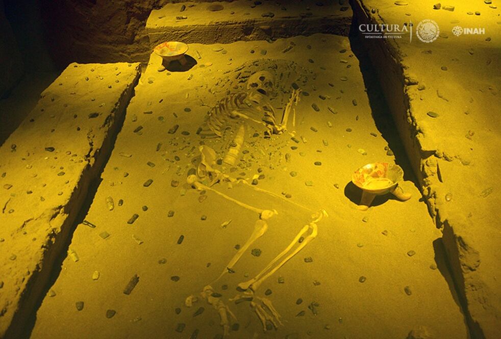 El entierro de “La Señora de Yucundaa”, una cacica mixteca. Foto: INAH/Héctor Montaño