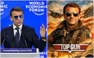 ¡Oh la lá, señor francés! Macron aparece con lentes de sol durante Davos y causa furor; gesto desata ola de memes