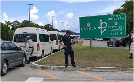 "Uber no va a entrar al Aeropuerto de Cancún", aseguran operadores de transporte turístico federal; hay un lesionado tras protestas
