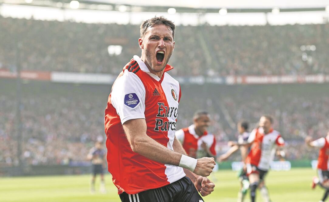 Santiago Giménez celebrando un gol con el Feyenoord en la Eredivisie / FOTO: EFE