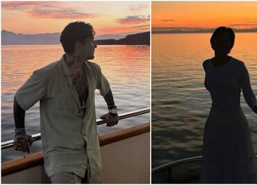 Christian Nodal y Ángela Aguilar presumen beso frente al mar en su luna de miel