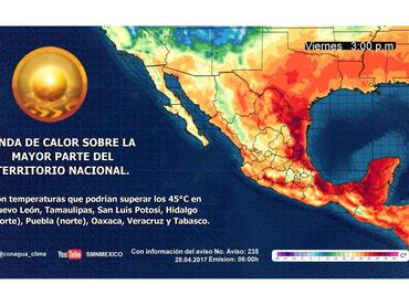 Prevén altas temperaturas en ocho estados del país