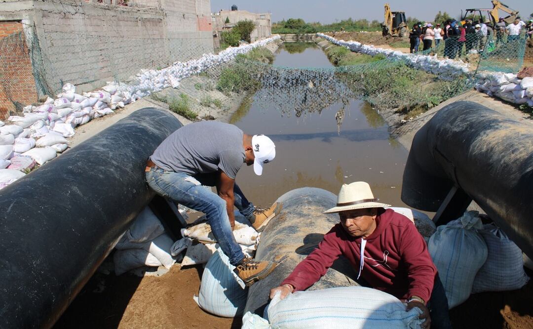Refuerzan medidas tras desbordamiento del Dren Chimalhuacán III. Foto: Emilio Fernández