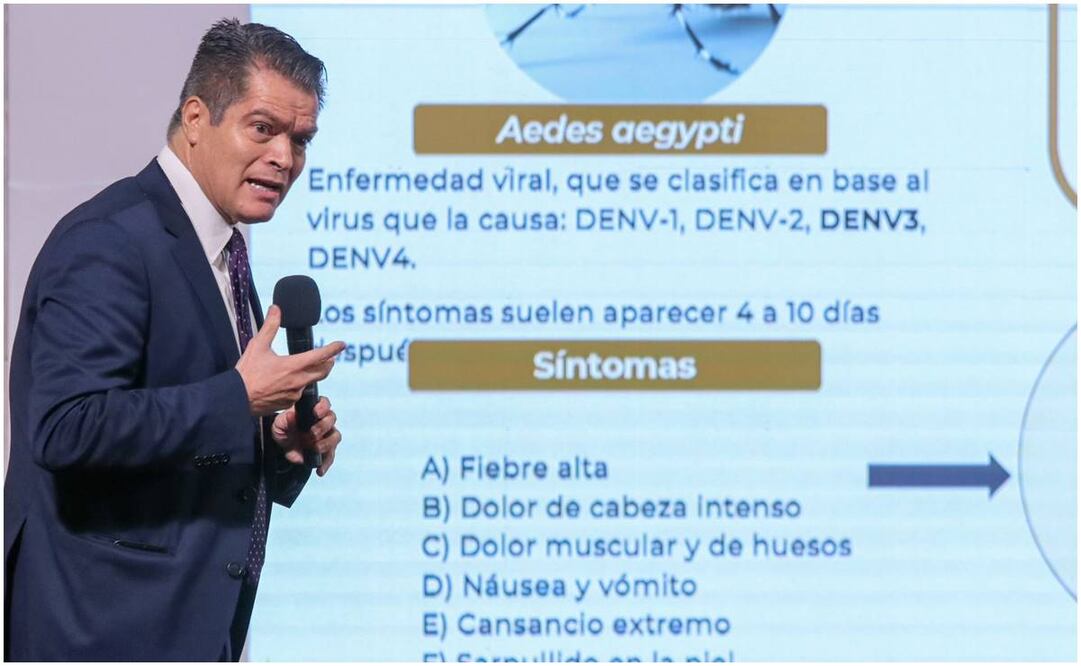 El subsecretario de Prevención y Promoción de la Salud, Ramiro López Elizalde, durante la mañanera de este 21 de enero del 2025. Foto: Axel Sánchez / EL UNIVERSAL