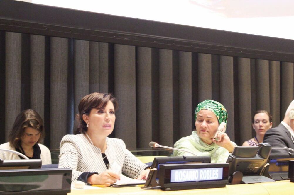 Rosario Robles, copresidenta del Panel de Alto Nivel convocado por la ONU, presentó recomendaciones para mejorar la rendición de cuentas y la supervisión de ONU-Hábitat en apoyo a la Nueva Agenda Urbana y la Agenda 2030. (SEDATU)