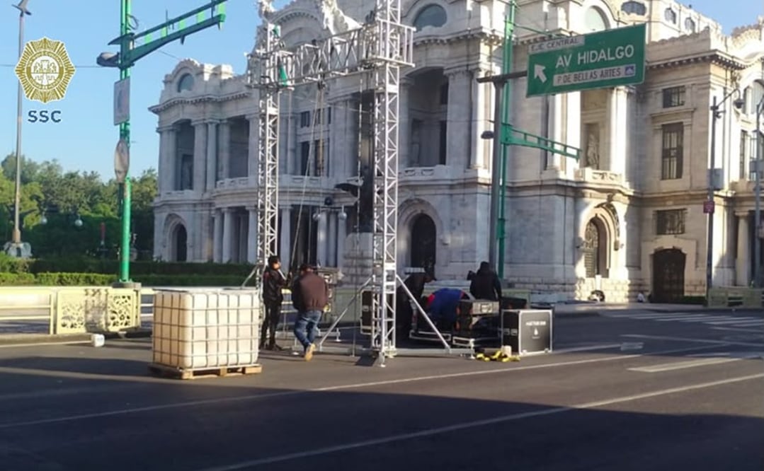 El escenario principal de las actividades de la marcha se ubicará en Eje Central, a la altura de Bellas Artes. Foto: Secretaría de Seguridad Ciudadana