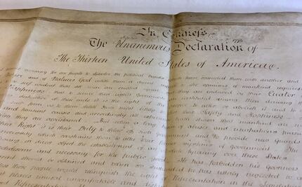 Hallan en Inglaterra antigua copia de la Declaración de Independencia de EU