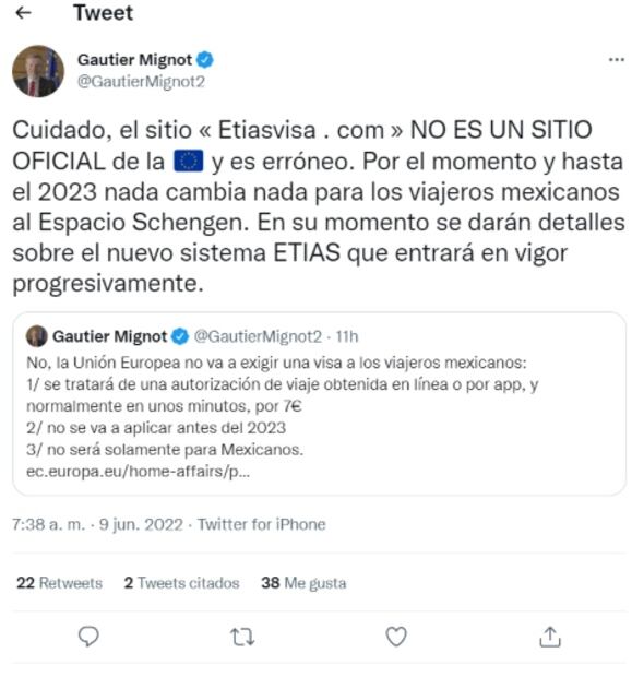 Advierten sobre sitio web no oficial de visas para ir a Europa