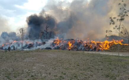 Reportan incendio de composta y basura en parque Cuitláhuac en Iztapalapa