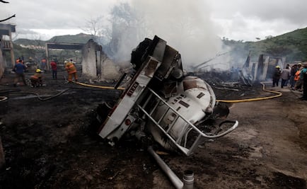 Captan en video incendio provocado por un accidente de pipa en Honduras