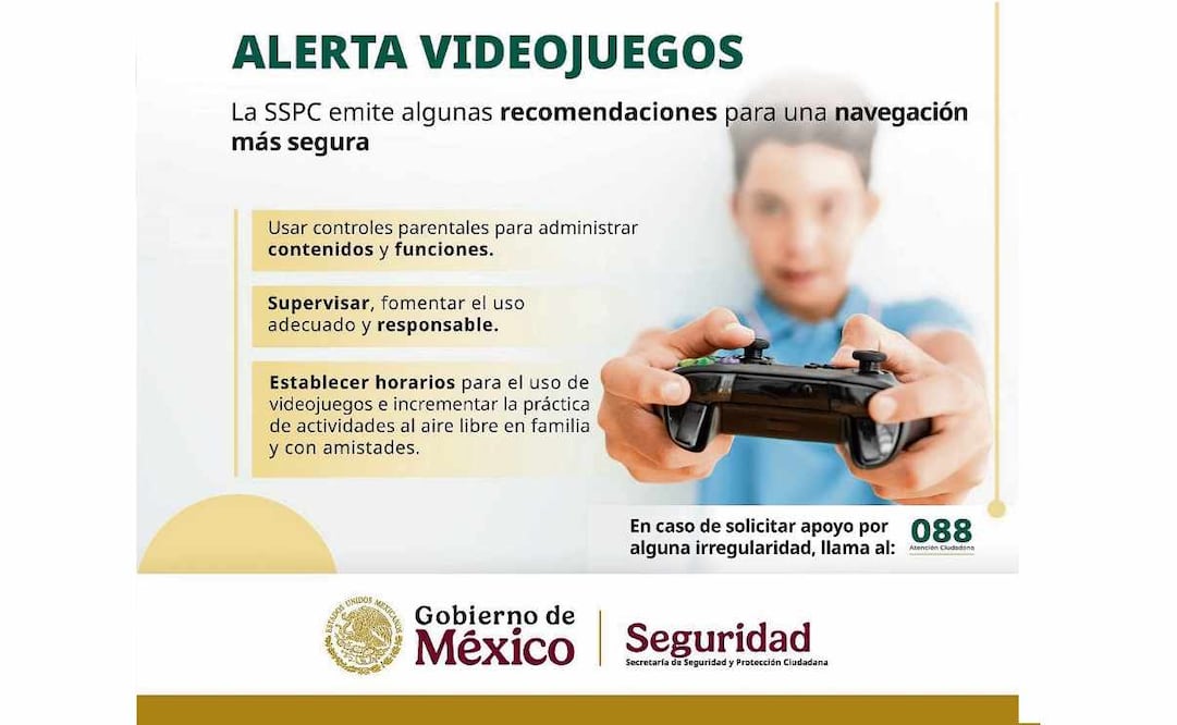 La Secretaría de Seguridad y Protección Ciudadana emitió la alerta de riesgo por videojuegos. Foto: Especial
