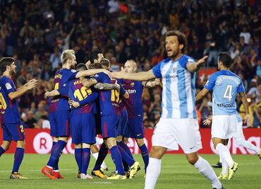 Barcelona vence al Málaga con polémica incluida
