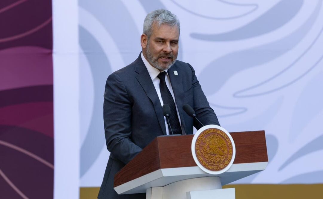 Gobernador Alfredo Ramírez Bedolla durante la presentación del Plan Michoacán este domingo 9 de noviembre de 2025. Foto: Hugo Salvador/ EL UNIVERSAL