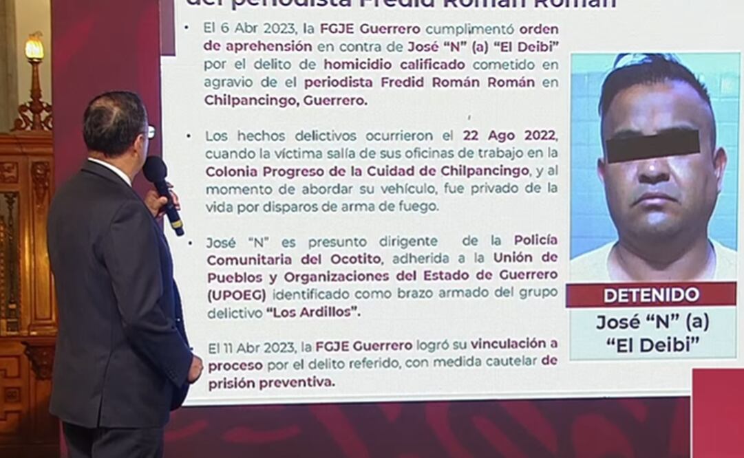 El subsecretario Rodríguez Bucio detalló que de los 13 asesinatos registrados el año pasado se han detenido a 32 personas. Foto:  captura de pantalla