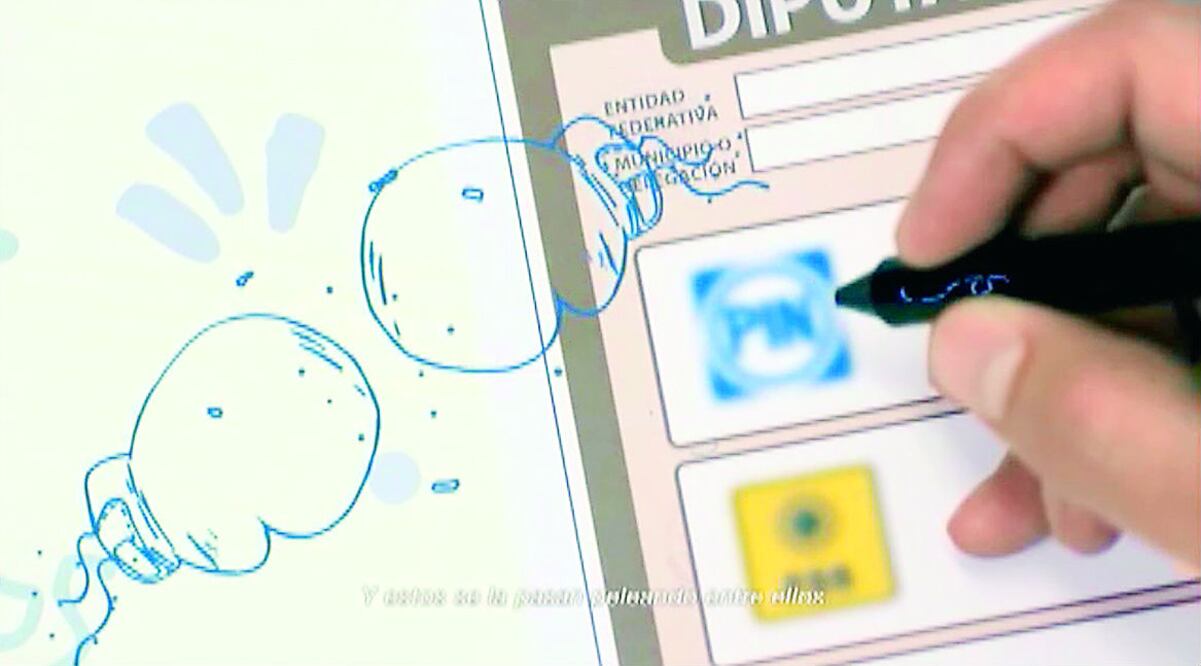 Panal mantuvo su spot que equipara al PRI con dinosaurios y muestra al PAN y al PRD como partidos con pleitos internos (ESPECIAL)