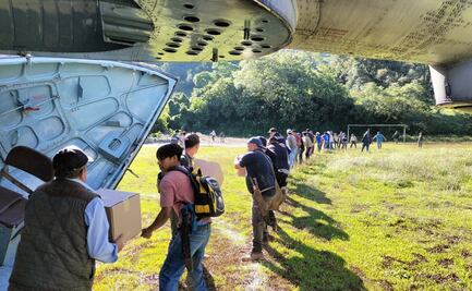 Tras inundaciones, habilitan puente aéreo en comunidades de la Huasteca veracruzana