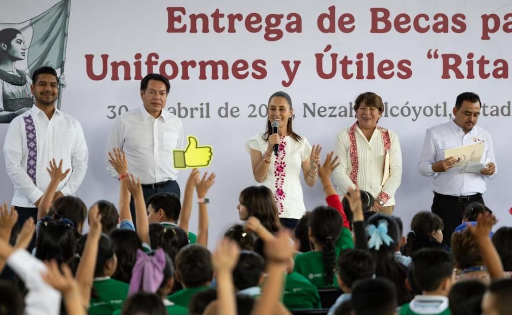 Sheinbaum encabeza entrega de beca Rita Cetina en Nezahualcóyotl (30/04/2026). Foto: Hugo Salvador / EL UNIVERSAL