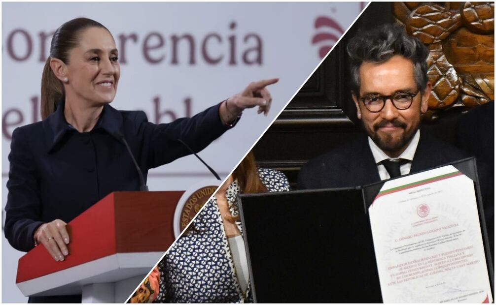 Claudia Sheinbaum y Genaro Lozano. Foto: Fernanda Rojas / EL UNIVERSAL y Cuatoscuro