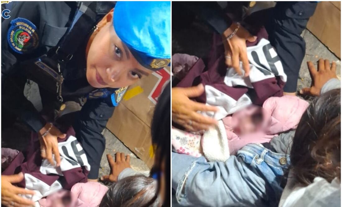 Mujer policía ayuda en labor de parto en Metro Pantitlán. Foto: Especial