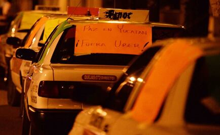 Cientos de taxistas protestan contra Uber en Yucatán