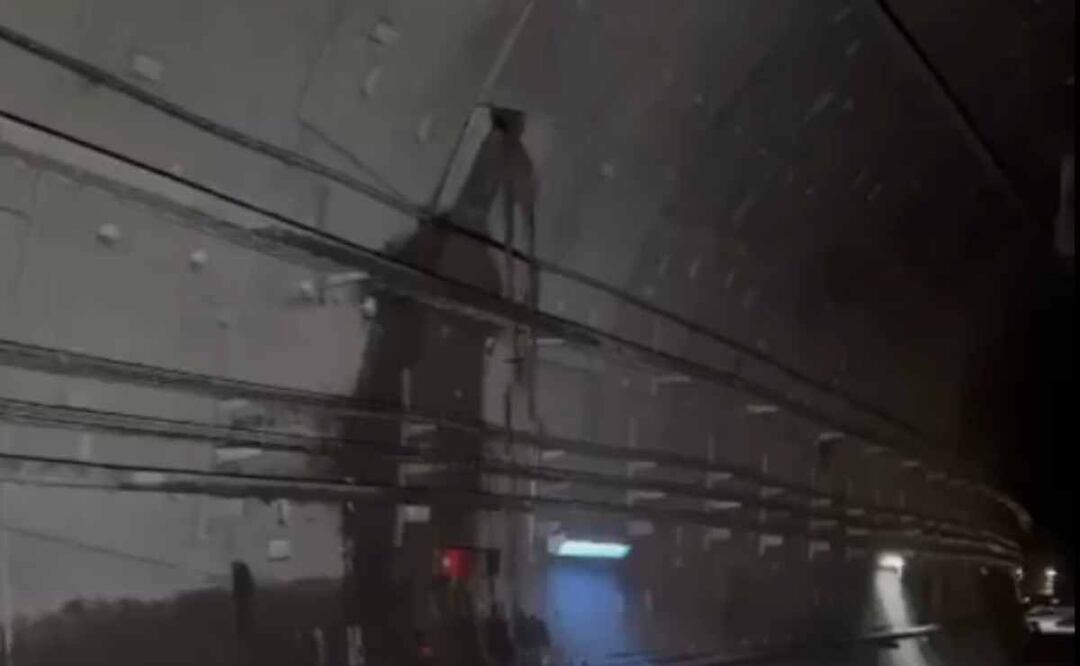 Fisura por excavadora en túnel de la línea 12 del metro. Foto: Captura de video