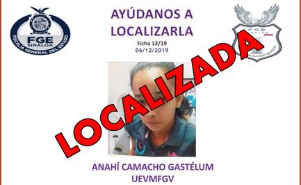 Localizan a Anahí, una de las 6 mujeres desaparecidas en Sinaloa