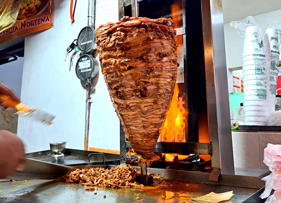 Trompo de pastor de Los taquitos de la Carme