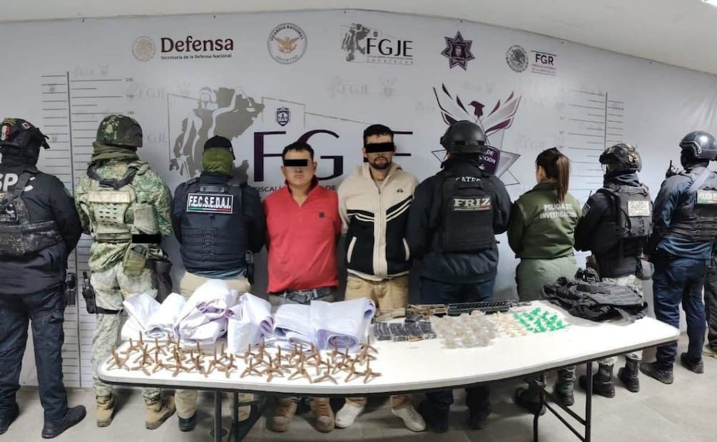 Detienen a nueve ligados a narcomantas en Zacatecas (15/02/2026). Foto: Especial