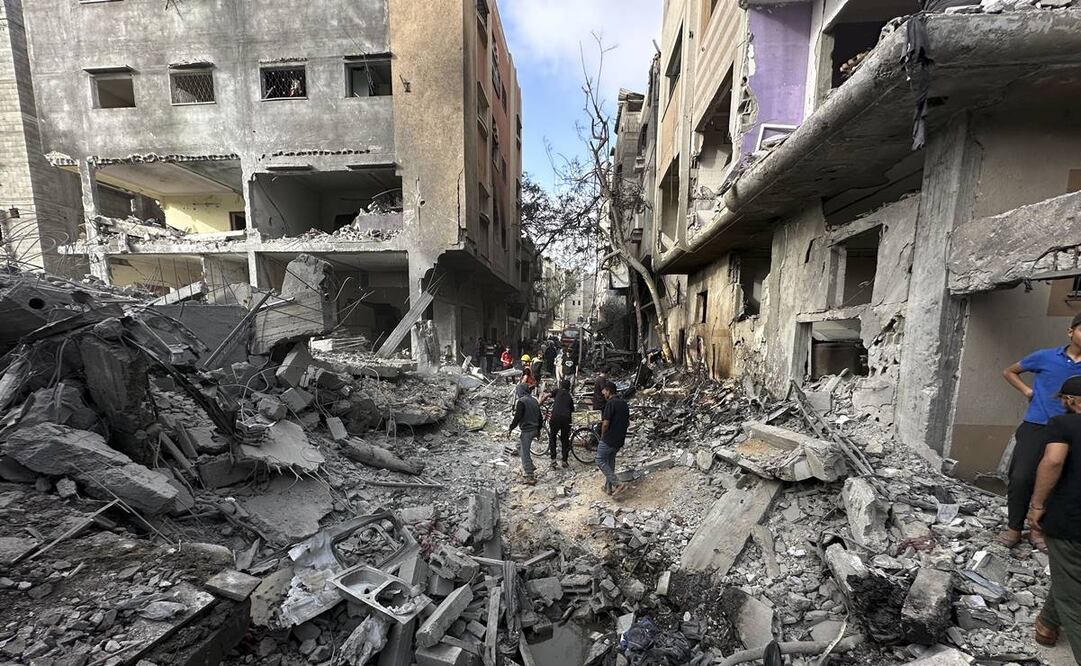 Una zona destruida tras una operación militar israelí en el campo de refugiados de Nuseirat, en la zona central de la Franja de Gaza. Foto:EFE