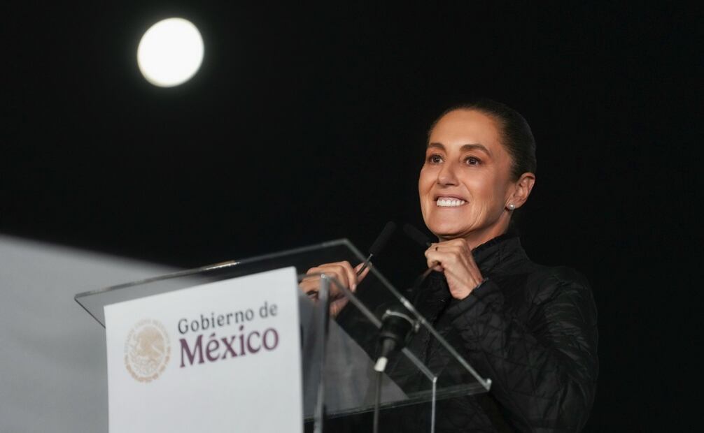 La presidenta Claudia Sheinbaum Pardo durante la inauguración de la Carretera Bavispe-Nuevo Casas Grandes este sábado 31 de enero de 2026. Foto: Especial