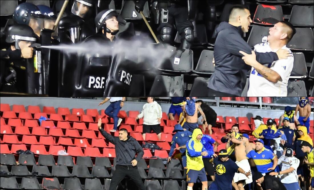 Juan Román Riquelme detuvo los incidentes entre la policía y la barra brava de Boca Juniors / Foto: Especiales