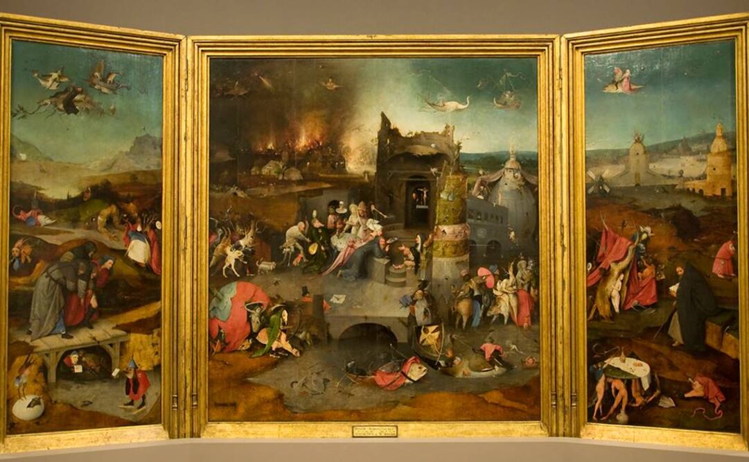 El tríptico “Las tentaciones de San Antonio” fue una de las piezas que resguarda el Museo del Prado cuya atribución fue negada por el Proyecto de Investigación y Conservación de El Bosco. (FOTO: Especial)