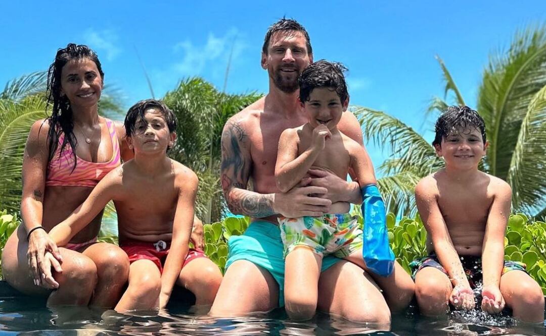 Lionel Messi y su familia. Fuente: Instagram @antonelaroccuzzo