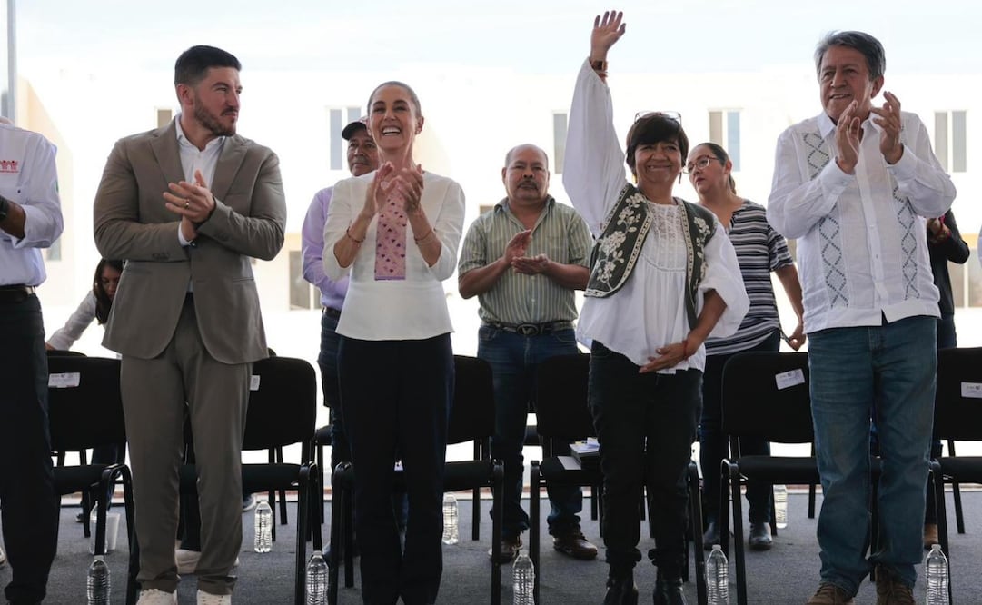 La presidenta Claudia Sheinbaum Pardo durante la entrega de Viviendas para el Bienestar en Juárez, Nuevo León este 8 de febrero del 2026. Foto: Presidencia