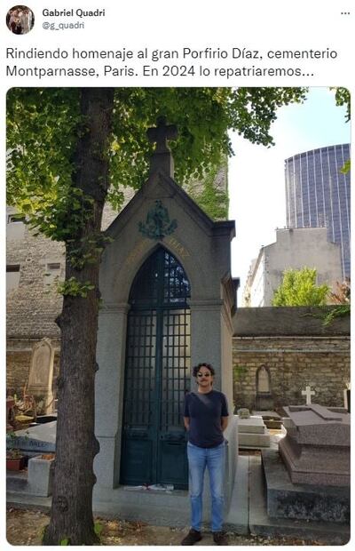 Gabriel Quadri rinde homenaje a Porfirio Díaz; "lo repatriaremos", dice