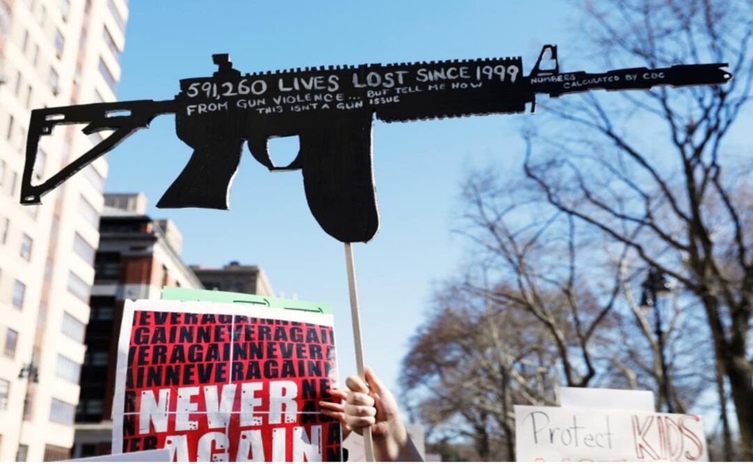 Protesters raise signs during a "March For Our Lives" demonstration demanding gun control in New York City – Photo: Shannon Stapleton/REUTERS