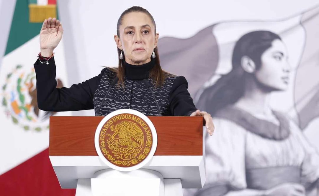 La presidenta Claudia Sheinbaum durante la mañanera del 26 de enero del 2026. Foto: Diego Simón / EL UNIVERSAL