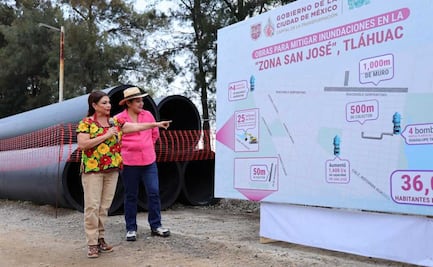 Clara Brugada supervisa obras para mitigar inundaciones en San José, Tláhuac; inversión asciende a 256 mdp