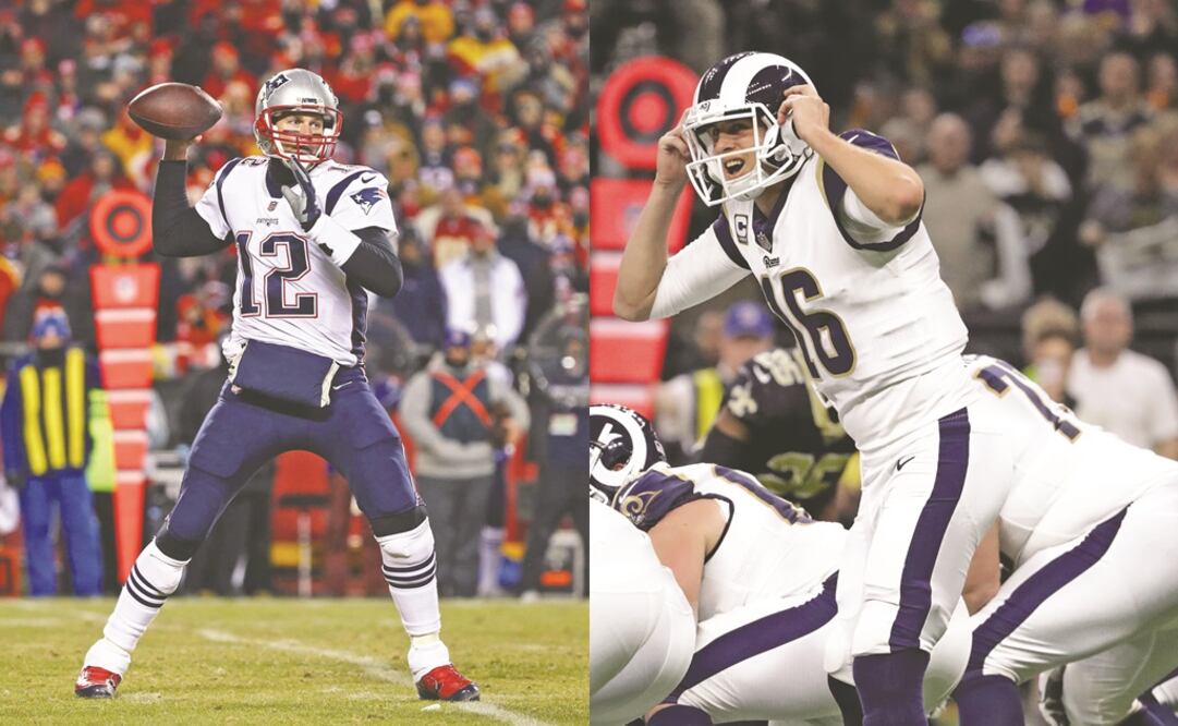 El veterano Tom Brady se verá las caras con el juvenil Jared Goff, el 3 de febrer o. (FOTOS: USA TODAY SPORTS)