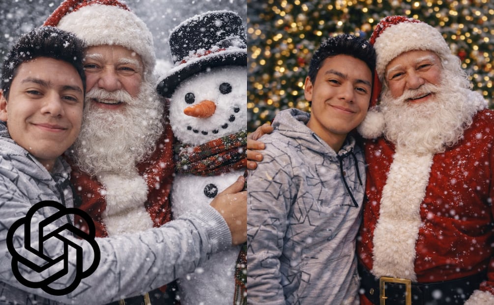 Comparte en redes sociales con tus fotos navideñas diseñadas por ChatGPT y Gemini. Foto: Imagen generada con IA