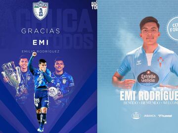 Pachuca anunció la venta del canterano Emilio Rodríguez al Celta de Vigo