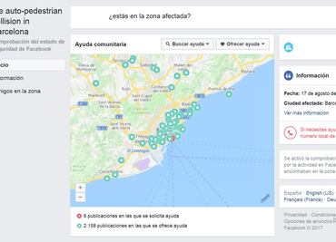 Tras atentado, Facebook activa Safety Check en Barcelona